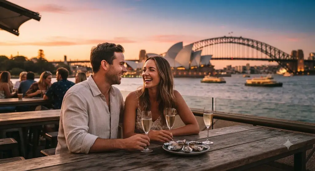 Australia Dating – Romantic couple enjoying a date in Sydney, Australia